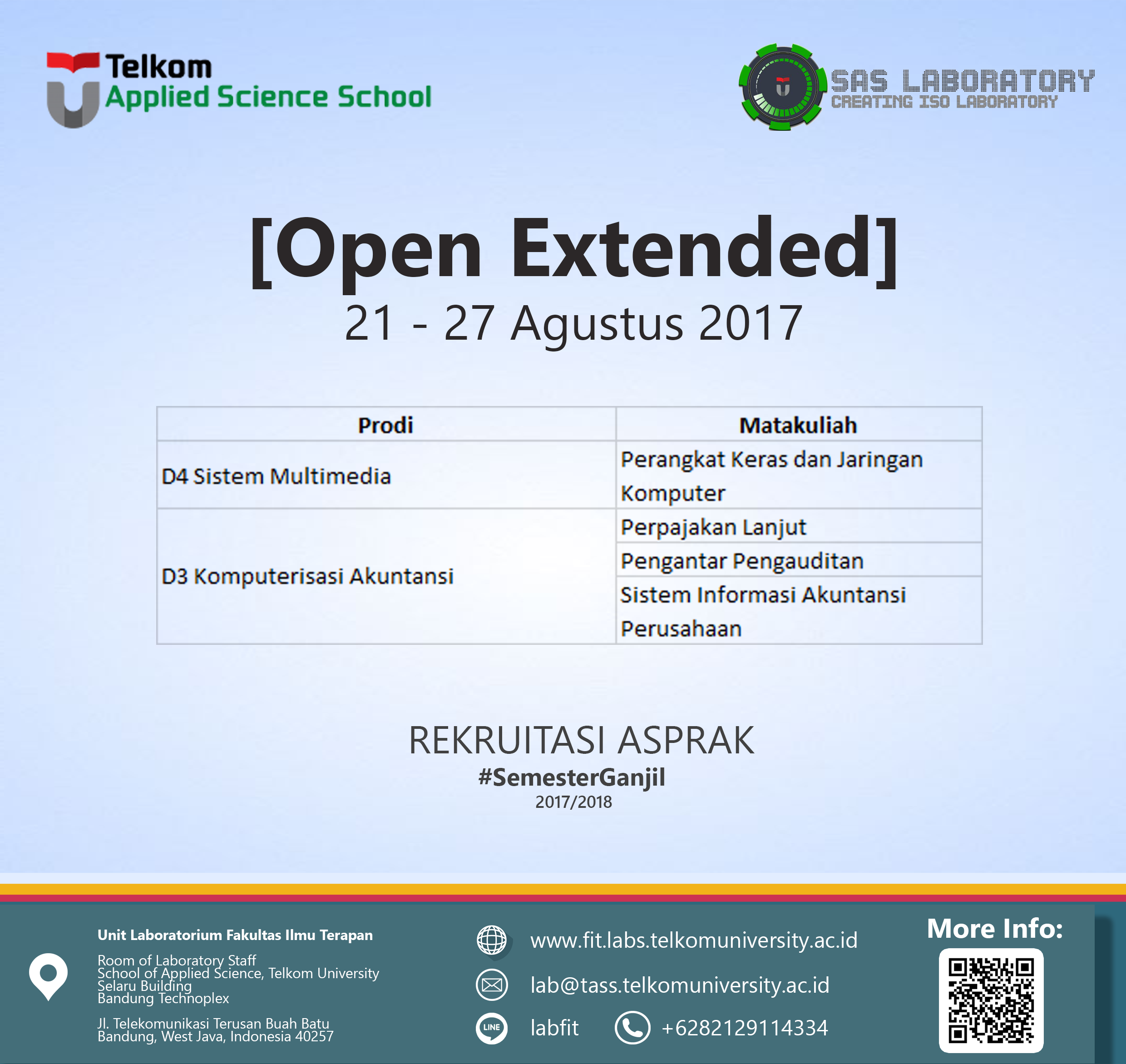 [Open] Extended Recruitment Asisten Praktikum Semester Ganjil 2017/2018