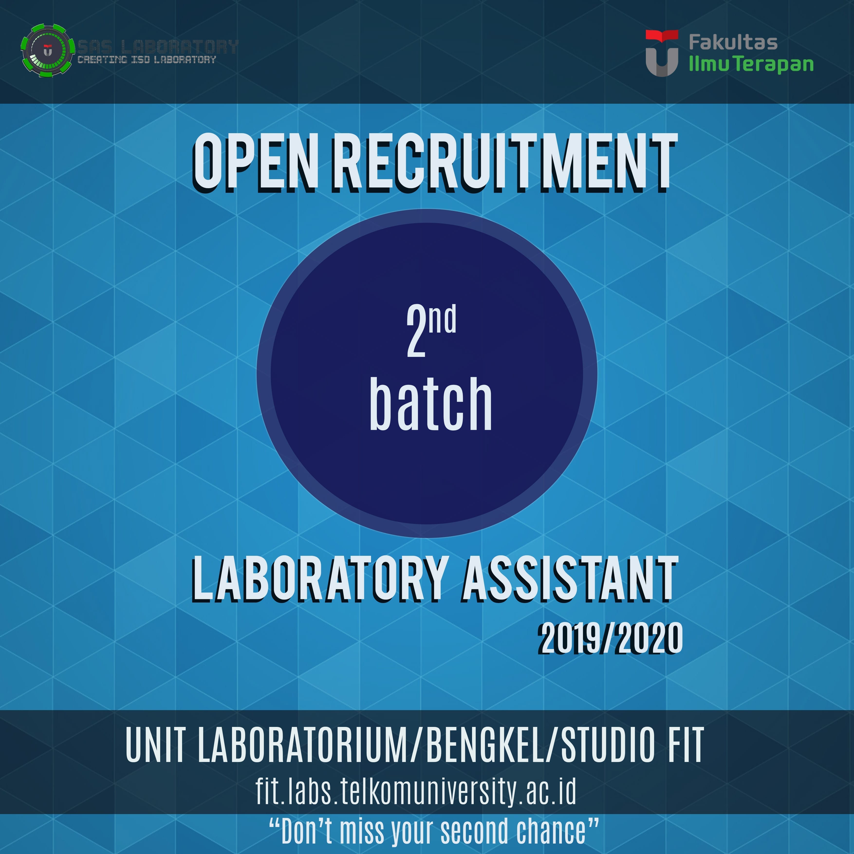 [BATCH 2] Open Recruitment Laboratory Assistant 2019/2020 FIT Telkom University