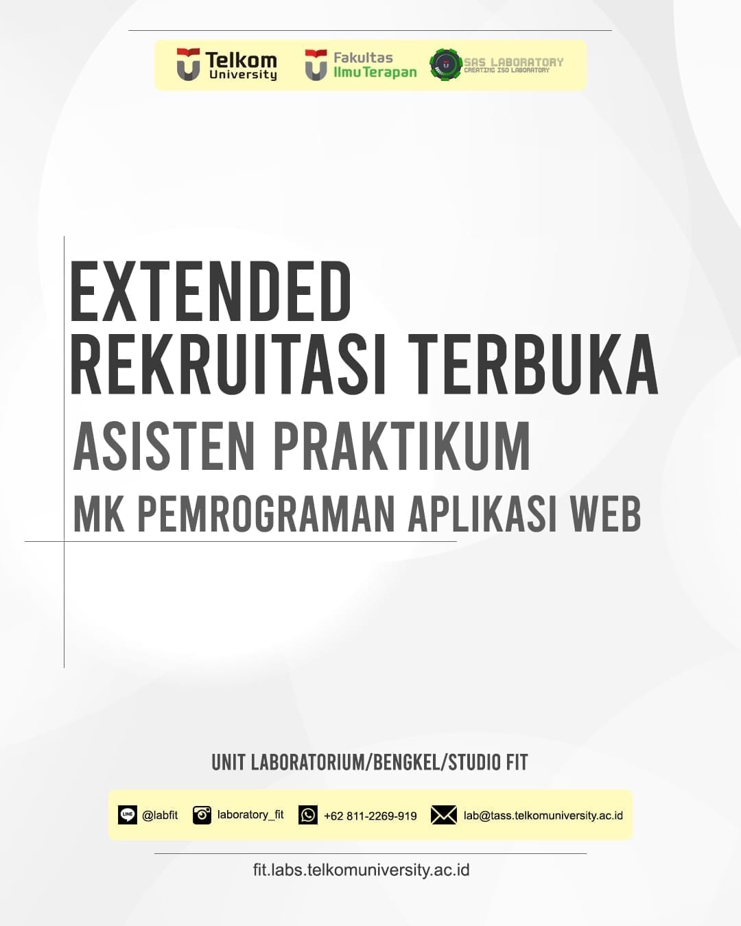 EXTENDED – Rekruitasi Asisten Praktikum MK Pemrograman Aplikasi Web
